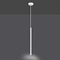 Lampadario 1 Luce Moderno Shu Acciaio Bianco E Paralume A Cilindro Sottile LA0137-EB-1-BI