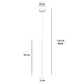 Lampadario 1 Luce Moderno Shu Acciaio Bianco E Paralume A Cilindro Sottile LA0137-EB-1-BI