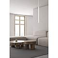 Lampadario 1 Luce Moderno Shu Acciaio Bianco E Paralume A Cilindro Sottile LA0137-EB-1-BI