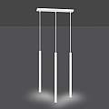 Lampadario 3 Luci Moderno Shu Acciaio Bianco E Paralumi A Cilindri Sottili LA0137-EB-3-BI