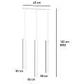 Lampadario 3 Luci Moderno Shu Acciaio Bianco E Paralumi A Cilindri Sottili LA0137-EB-3-BI