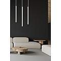Lampadario 3 Luci Moderno Shu Acciaio Bianco E Paralumi A Cilindri Sottili LA0137-EB-3-BI