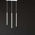 Lampadario 3 Luci Moderno Shu Acciaio Bianco E Paralumi A Cilindri Sottili LA0137-EB-3-BI
