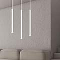 Lampadario 3 Luci Moderno Shu Acciaio Bianco E Paralumi A Cilindri Sottili LA0137-EB-3-BI
