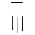 Lampadario 3 Luci Moderno Shu Acciaio Nero E Paralumi A Cilindri Sottili LA0137-EB-3-NR