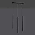 Lampadario 3 Luci Moderno Shu Acciaio Nero E Paralumi A Cilindri Sottili LA0137-EB-3-NR