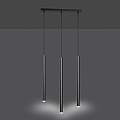 Lampadario 3 Luci Moderno Shu Acciaio Nero E Paralumi A Cilindri Sottili LA0137-EB-3-NR
