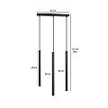 Lampadario 3 Luci Moderno Shu Acciaio Nero E Paralumi A Cilindri Sottili LA0137-EB-3-NR