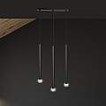 Lampadario 3 Luci Moderno Shu Acciaio Nero E Paralumi A Cilindri Sottili LA0137-EB-3-NR