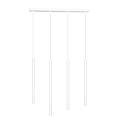 Lampadario 4 Luci Moderno Shu Acciaio Bianco E Paralumi A Cilindri Sottili LA0137-EB-4-BI