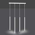 Lampadario 4 Luci Moderno Shu Acciaio Bianco E Paralumi A Cilindri Sottili LA0137-EB-4-BI