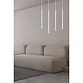 Lampadario 4 Luci Moderno Shu Acciaio Bianco E Paralumi A Cilindri Sottili LA0137-EB-4-BI