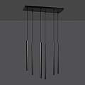 Lampadario 6 Luci Moderno Shu Acciaio Nero E Paralumi A Cilindri Sottili LA0137-EB-6-NR