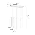 Lampadario 6 Luci Moderno Shu Acciaio Nero E Paralumi A Cilindri Sottili LA0137-EB-6-NR