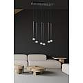 Lampadario 6 Luci Moderno Shu Acciaio Nero E Paralumi A Cilindri Sottili LA0137-EB-6-NR