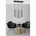 Lampadario 6 Luci Moderno Shu Acciaio Nero E Paralumi A Cilindri Sottili LA0137-EB-6-NR