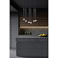 Lampadario 6 Luci Moderno Shu Acciaio Nero E Paralumi A Cilindri Sottili LA0137-EB-6-NR