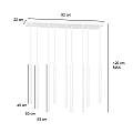 Lampadario 9 Luci Moderno Shu Acciaio Bianco E Paralumi A Cilindri Sottili LA0137-EB-9-BI