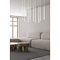 Lampadario 9 Luci Moderno Shu Acciaio Bianco E Paralumi A Cilindri Sottili LA0137-EB-9-BI