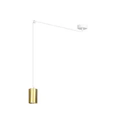 Sospensione A Ragno Acciaio Bianco E Oro 1 Luce Tracker Con Cavo 3 Metri