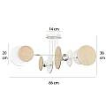 Plafoniera Moderna Amaterasu Acciaio Bianco 4 Luci E27 Ip20 LA0140-EB-PL4-BI
