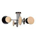 Plafoniera Moderna Amaterasu Acciaio Nero 4 Luci E27 Ip20 LA0140-EB-PL4-NR