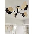 Plafoniera Moderna Amaterasu Acciaio Nero 4 Luci E27 Ip20 LA0140-EB-PL4-NR