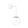 Applique Moderna 1 Luce Tsukuyomi In Acciaio Bianco E Oro E Vetro A Sfera Opale LA0141-EB-AP1-BI
