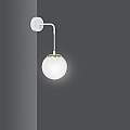 Applique Moderna 1 Luce Tsukuyomi In Acciaio Bianco E Oro E Vetro A Sfera Opale LA0141-EB-AP1-BI