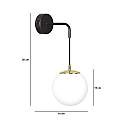 Applique Moderna 1 Luce Tsukuyomi In Acciaio Bianco E Oro E Vetro A Sfera Opale LA0141-EB-AP1-BI