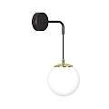 Applique Moderna 1 Luce Tsukuyomi In Acciaio Nero E Oro E Vetro A Sfera Opale LA0141-EB-AP1-NR