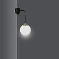 Applique Moderna 1 Luce Tsukuyomi In Acciaio Nero E Oro E Vetro A Sfera Opale LA0141-EB-AP1-NR