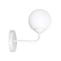Applique Moderna 1 Luce Susanoo In Acciaio Bianco E Vetro A Sfera Bianco LA0142-EB-AP1-BI