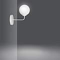 Applique Moderna 1 Luce Susanoo In Acciaio Bianco E Vetro A Sfera Bianco LA0142-EB-AP1-BI