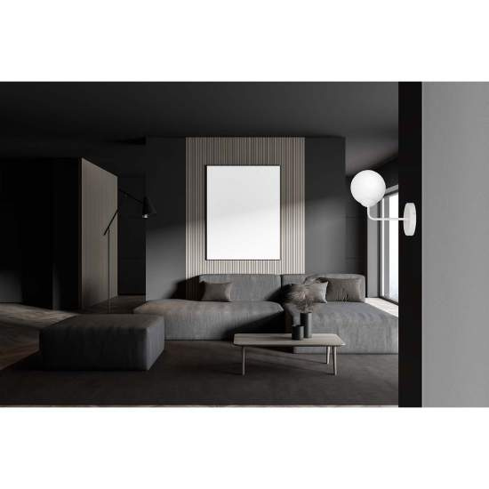 Applique Moderna 1 Luce Susanoo In Acciaio Bianco E Vetro A Sfera Bianco LA0142-EB-AP1-BI