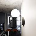 Applique Moderna 1 Luce Susanoo In Acciaio Nero E Vetro A Sfera Bianco LA0142-EB-AP1-NR
