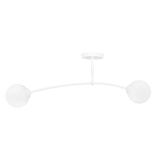 Plafoniera Moderna 2 Luci Susanoo In Acciaio Bianco E Vetri A Sfera In Bianco LA0142-EB-PL2-BI