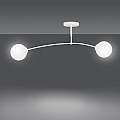 Plafoniera Moderna 2 Luci Susanoo In Acciaio Bianco E Vetri A Sfera In Bianco LA0142-EB-PL2-BI