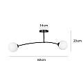 Plafoniera Moderna 2 Luci Susanoo In Acciaio Bianco E Vetri A Sfera In Bianco LA0142-EB-PL2-BI