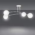 Plafoniera Moderna 4 Luci Susanoo In Acciaio Bianco E Vetri A Sfera In Bianco LA0142-EB-PL4-BI