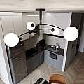 Plafoniera Moderna 4 Luci Susanoo In Acciaio Nero E Vetri A Sfera In Bianco LA0142-EB-PL4-NR
