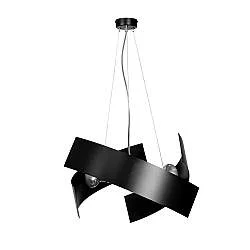 Sospensione Moderna 1 Luce Wugu In Fasce Di Acciaio Nero