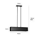 Lampadario Moderno 2 Luci Hachiman In Acciaio Nero LA0145-EB-2-NR
