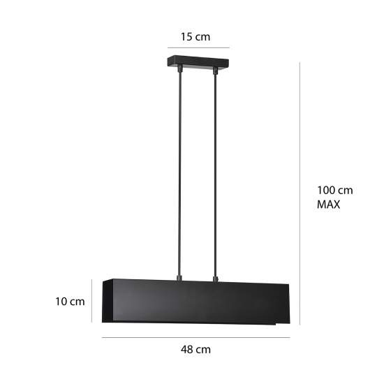 Lampadario Moderno 2 Luci Hachiman In Acciaio Nero LA0145-EB-2-NR