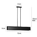 Lampadario Moderno 3 Luci Hachiman In Acciaio Nero LA0145-EB-3-NR