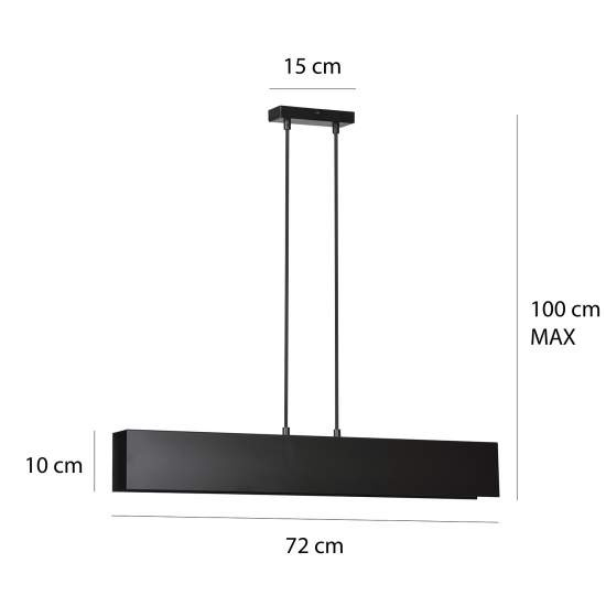 Lampadario Moderno 3 Luci Hachiman In Acciaio Nero LA0145-EB-3-NR