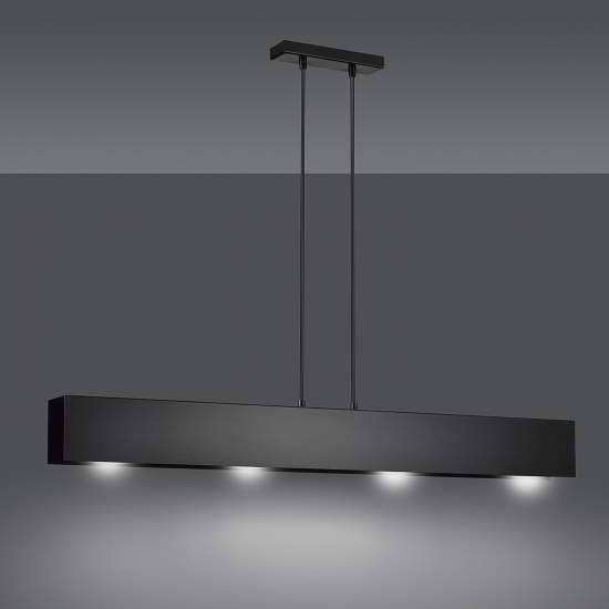 Lampadario Moderno 4 Luci Hachiman In Acciaio Nero LA0145-EB-4-NR
