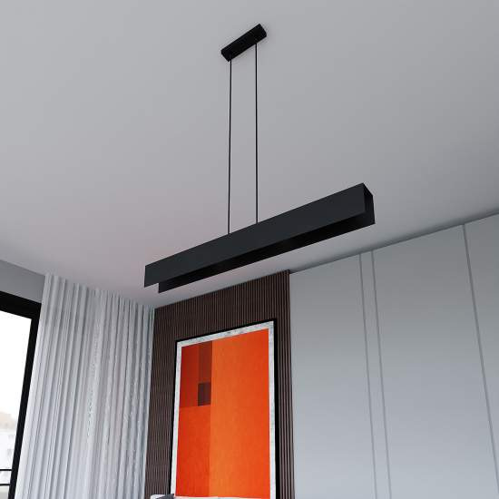 Lampadario Moderno 4 Luci Hachiman In Acciaio Nero LA0145-EB-4-NR