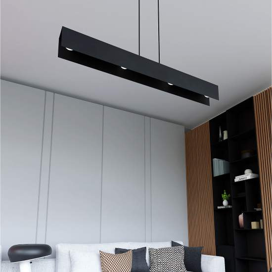 Lampadario Moderno 4 Luci Hachiman In Acciaio Nero LA0145-EB-4-NR