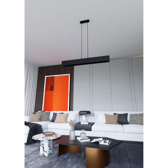 Lampadario Moderno 4 Luci Hachiman In Acciaio Nero LA0145-EB-4-NR